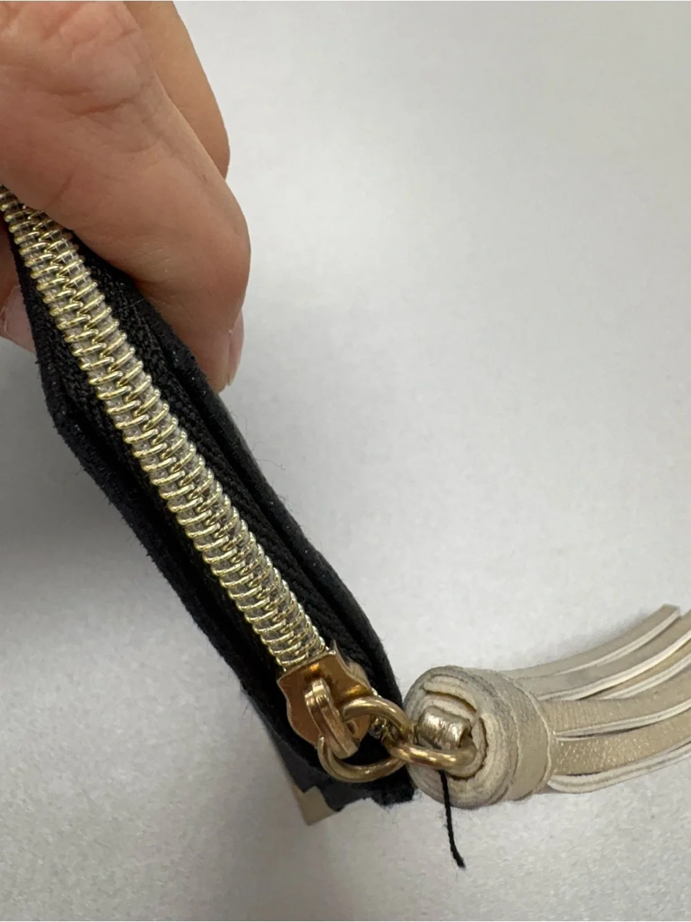 Mary Kay Black Cosmetic Pouch with Gold Accents and Tassel
